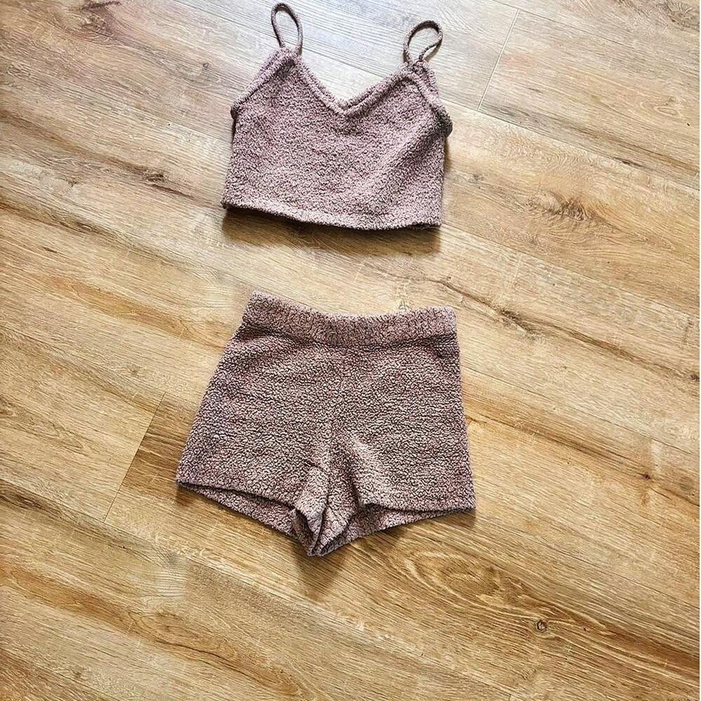 Nue garage light brown super cute fuzzy set Size XS